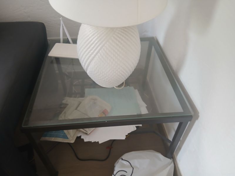 Rectangular glass table