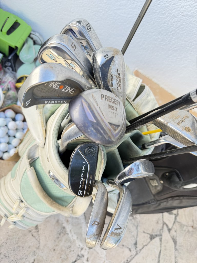 Golf Konvolut: 300 Bälle,34 Schläger,3 Golf-Trolley (2 elektrisch),4 Bags etc.