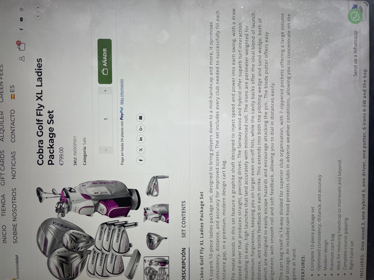 Women's golf club set