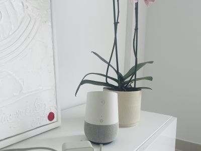 Google Home Smart Speaker Weiß/Grau- WLAN Google Assistant- voll funktionsfähig