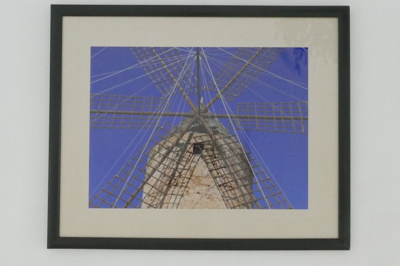 großer Kunstdruck Poster Mühle Mallorca 100 x 80cm