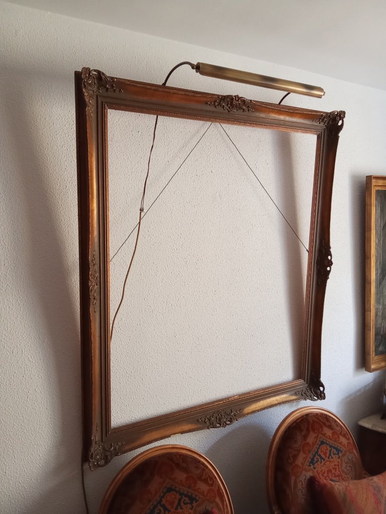 Großer Prunkrahmen Barockstil / Rokoko 130 x 110 cm - Holz mit Stuck-Applikationen