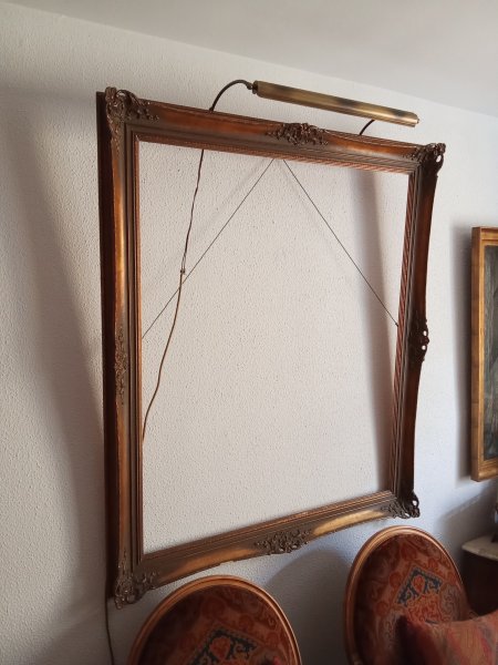 Großer Prunkrahmen Barockstil / Rokoko 130 x 110 cm - Holz mit Stuck-Applikationen