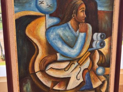 Large painting approx. approx. 74 x 62 cm Oil or Acrylic