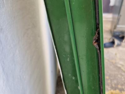 Persianas verdes (contraventanas) de aluminio.