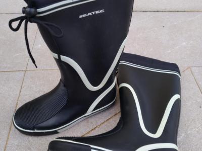 Gummistiefel von Seatec Gr. 38, neuwertig, nie getragen, blau weiß