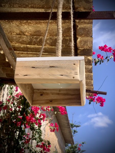 Hängelampe Deckenlampe Holz einzigartig Unikat Tischlampe E14