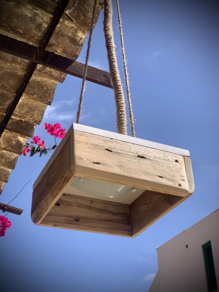 Hängelampe Deckenlampe Holz einzigartig Unikat Tischlampe E14