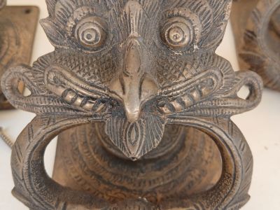Handbemalte indische Holz & Ton und Dhocra-Bronce-Figuren