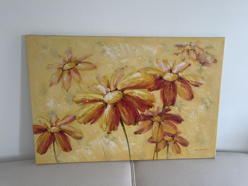 Cuadro pintado a mano, lienzo sobre bastidor de madera