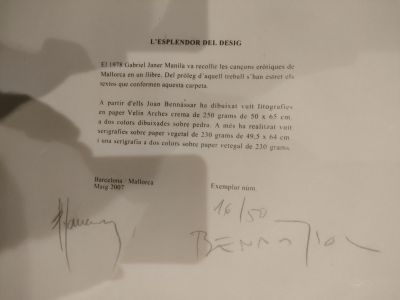 Handsigniert Kunstdruck-Mappe L'ESPLENDOR DEL DESIG Lithographien Aktzeichnungen von JOAN BENNÀSSAR