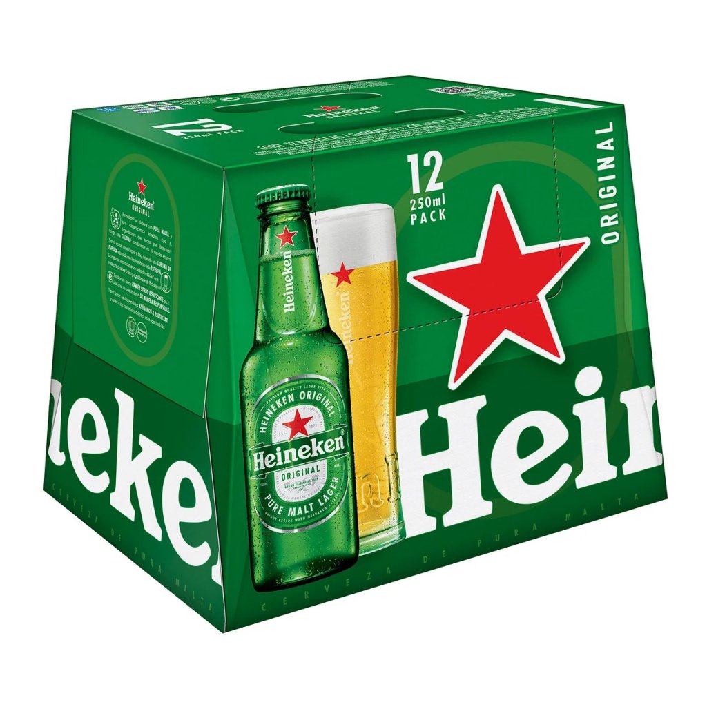 Cerveza Heineken Original Premium Lager (5% vol.)  Pack de 12 botellas de 330 ml