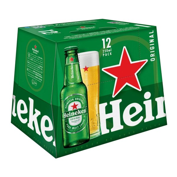 Cerveza Heineken Original Premium Lager (5% vol.)  Pack de 12 botellas de 330 ml
