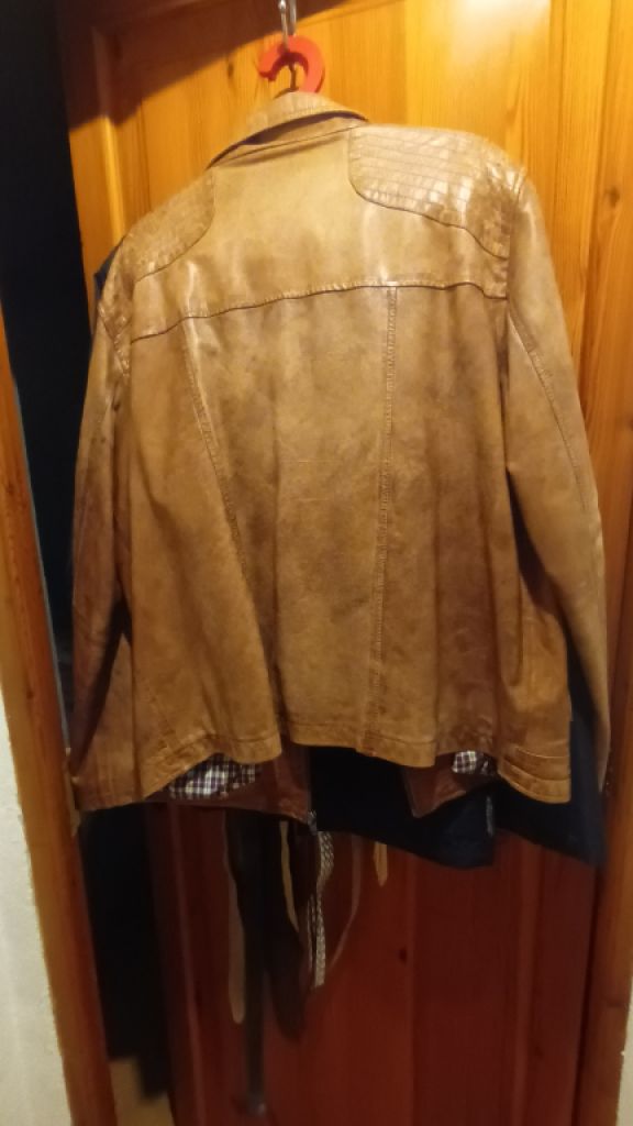 Hellbraune Herrenlederjacke Grösse 48 - XL