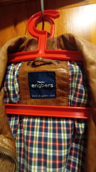 Hellbraune Herrenlederjacke Grösse 48 - XL