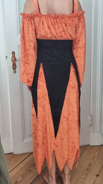 Hexen Outfit: Kleid, Hut & Netzhandschuhe