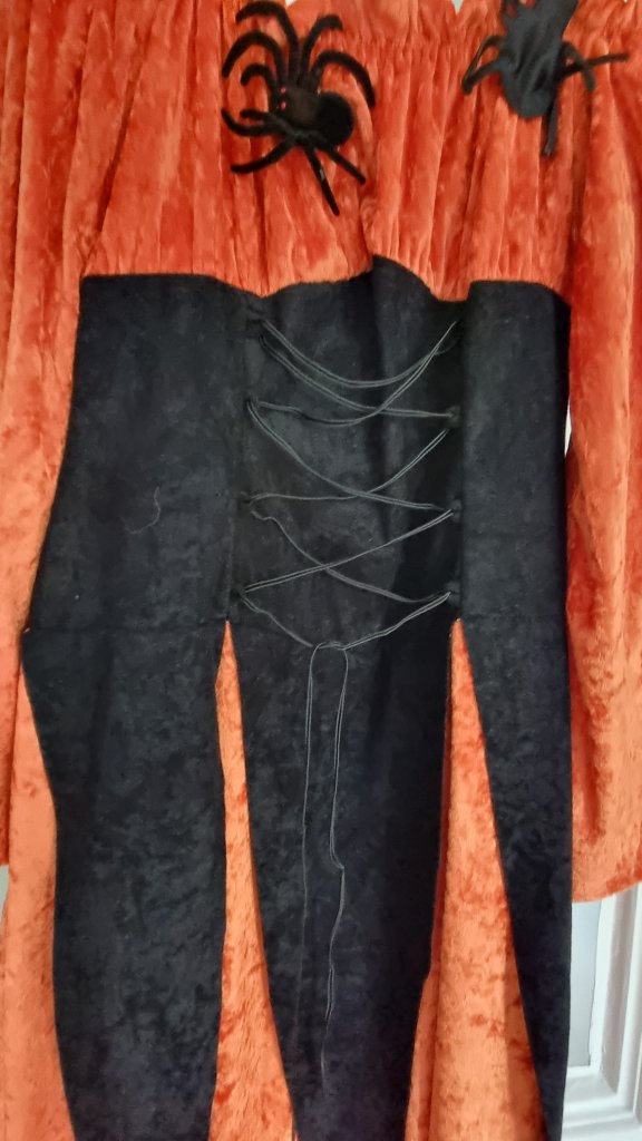 Hexen Outfit: Kleid, Hut & Netzhandschuhe