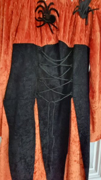 Hexen Outfit: Kleid, Hut & Netzhandschuhe
