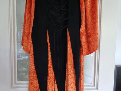 Hexen Outfit: Kleid, Hut & Netzhandschuhe