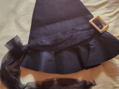 Hexen Outfit: Kleid, Hut & Netzhandschuhe