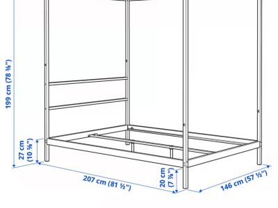 Himmelbett / Bett inkl Matratze und Lattenrost