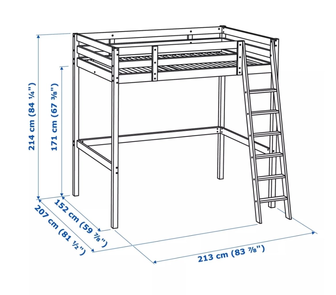 Hochbett Ikea ( Leiter links und rechts montierbar)