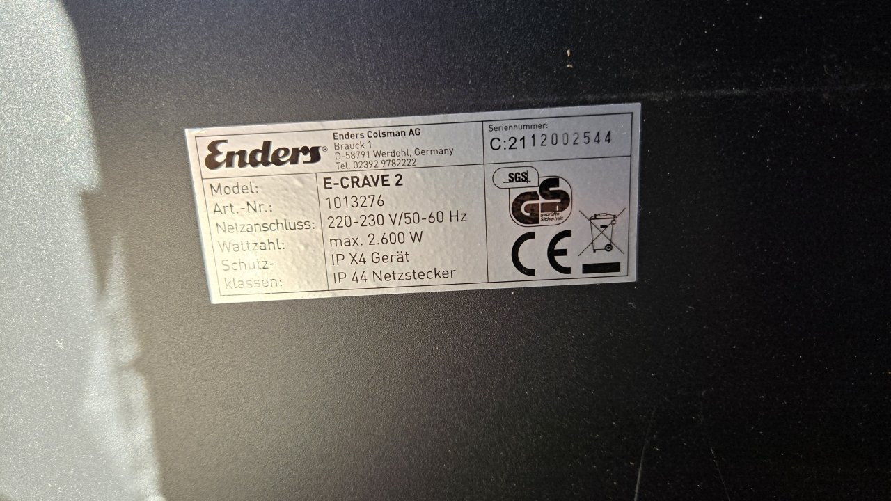 Hochwertiger Enders eCRAVE 2 Elektrogrill inkl. Wetterschutzhülle in Cala Millor