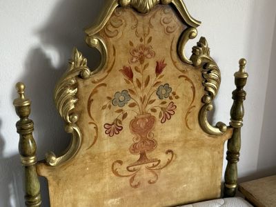 High-quality solid wood bed with matching bedside table