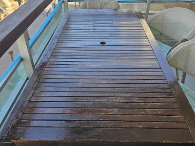 Holztisch mit Beistelltisch für Balkon Garten
