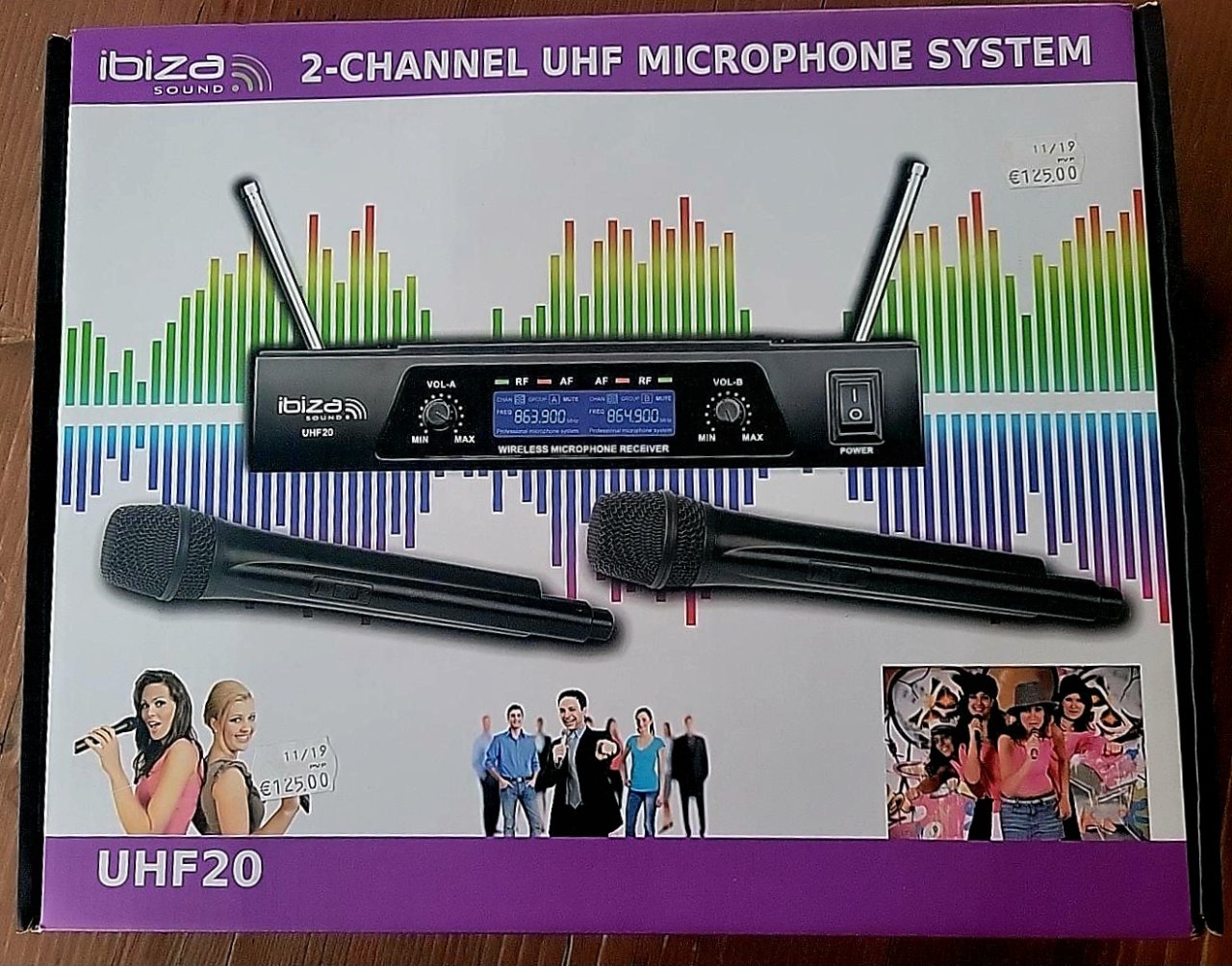 Ibiza Sound UHF20 Wireless Dual Microphone Set Practically New