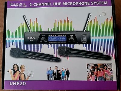 Ibiza Sound UHF20 Wireless Dual Microphone Set Practically New