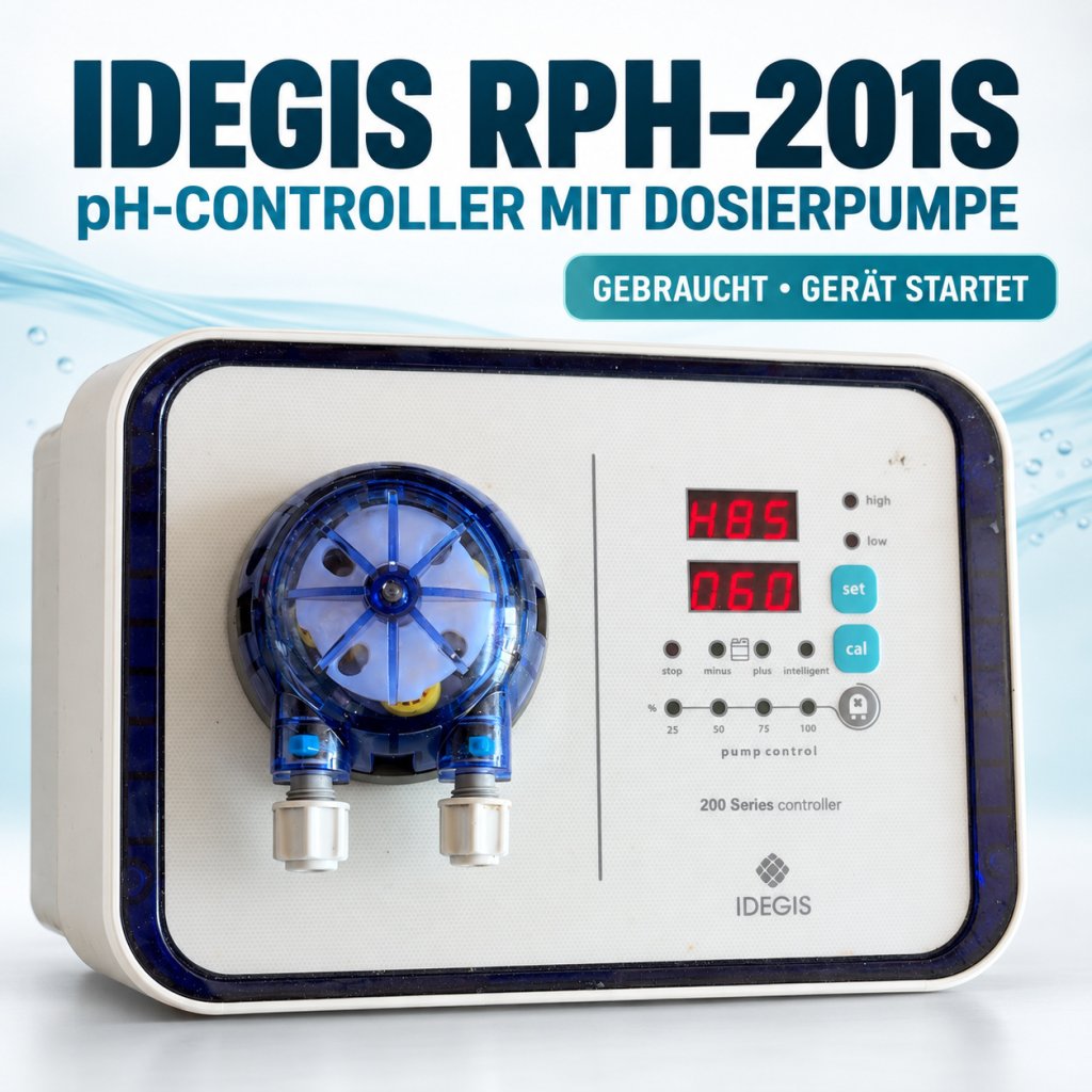 Idegis RPH-201S pH-Controller mit Dosierpumpe  Gerät startet