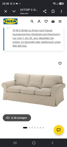 Ikea Ektorp 3er Sofa Couch (Im Februar gekauft )