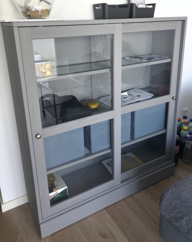 IKEA HAVSTA glass cabinet in grey display cabinet sideboard