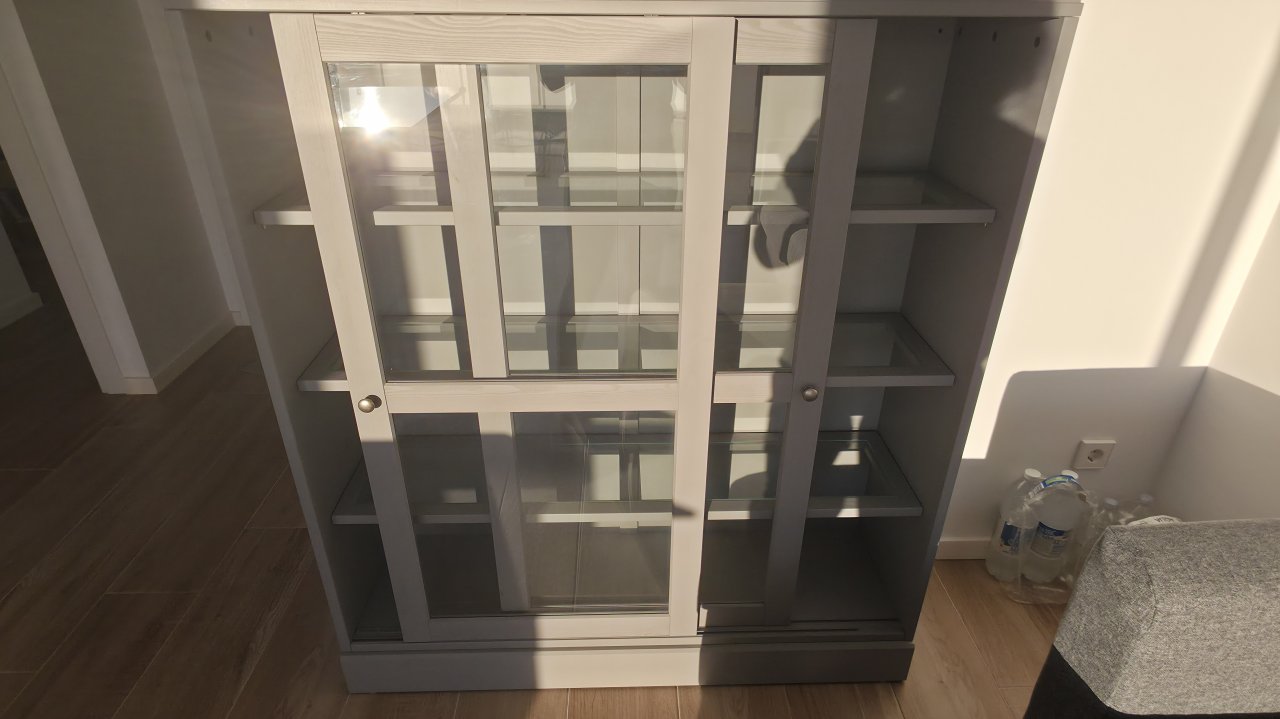 IKEA HAVSTA Vitrine in Grau Schrank Vitrinenschrank Sideboard
