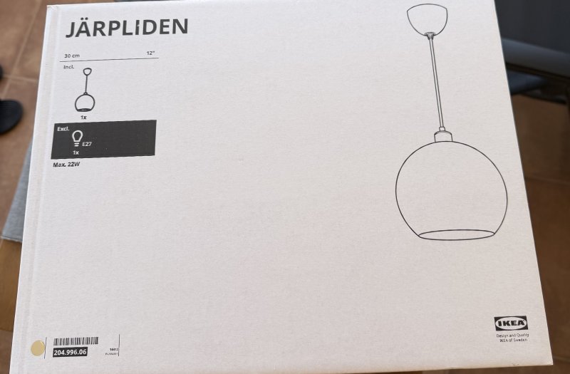 Lámpara IKEA JÄRPLIDEN nueva y en su embalaje original