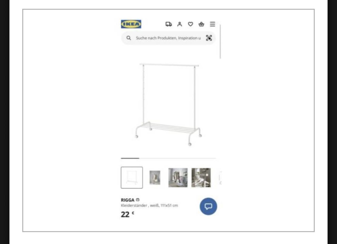 Ikea Rigga clothes rail, like new