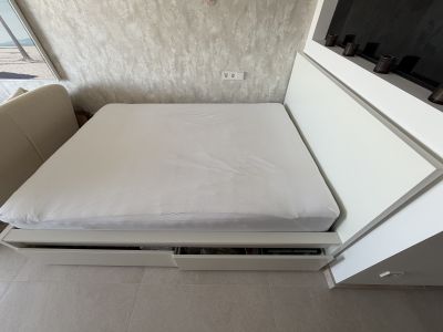 IKEA MALM Bett 140x200 cm inkl. 2 Schubkästen + Taschenfederkernmatratze VESTERÖY