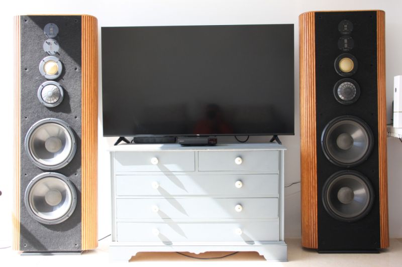 INFINITY Kappa 9 A,  5-Wege High-End-Lautsprecher, kalifornische Eiche, B 54 x H 152 x 20/34 cm