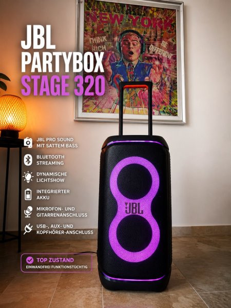 JBL PartyBox Stage 320  Top Zustand | Kraftvoller Sound | Bluetooth | Akku