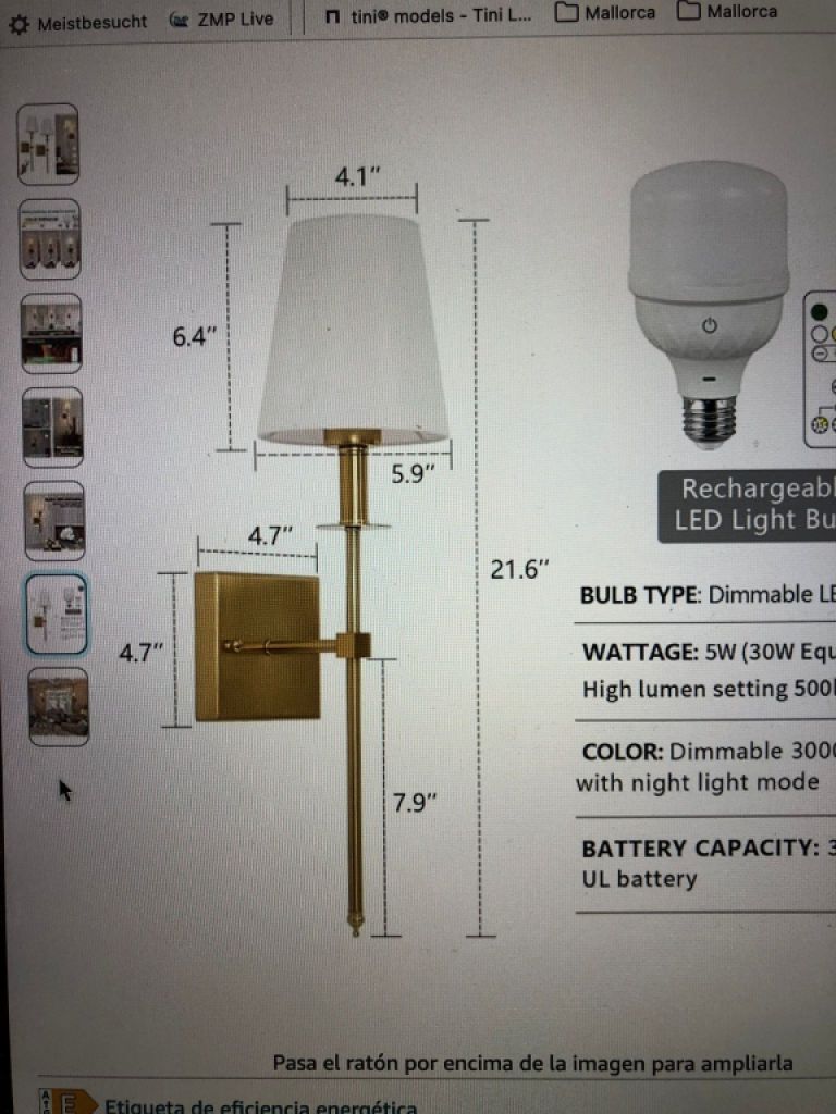 Cordless LED Wall Lights , New !