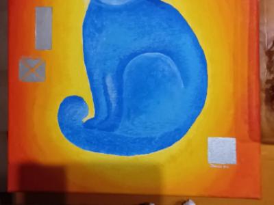 Cat picture in orange