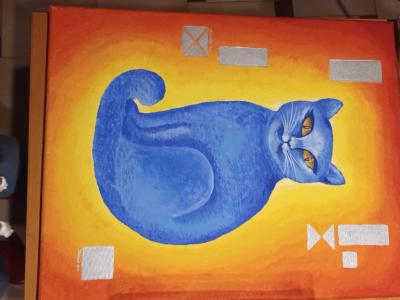 Cat picture in orange