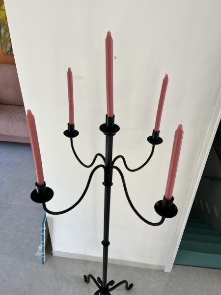 Candelabro de hierro forjado 152 cm