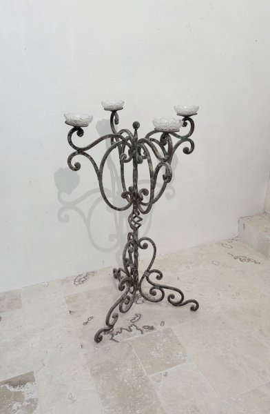 Wrought iron candle holder