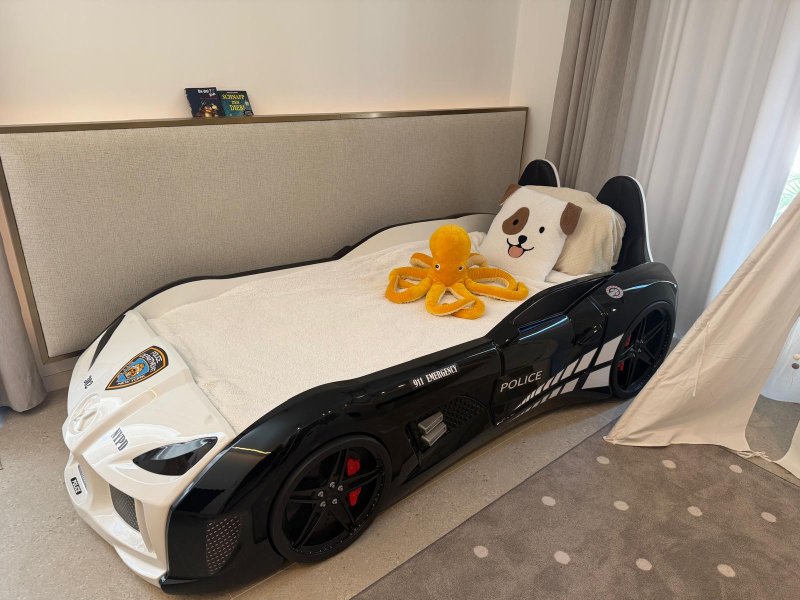 Children's Car Bed Police 90x190 cm incl. Mattress - barely used like new