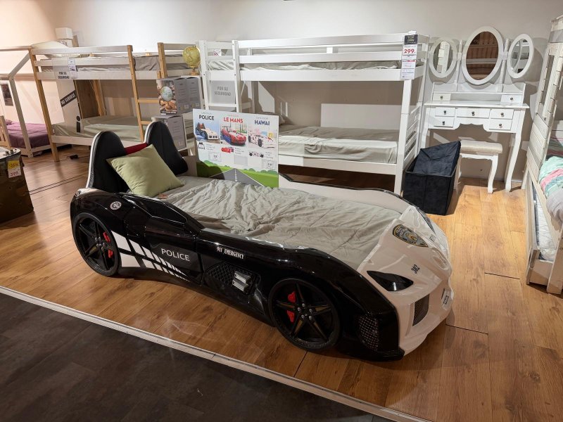 Children's Car Bed Police 90x190 cm incl. Mattress - barely used like new