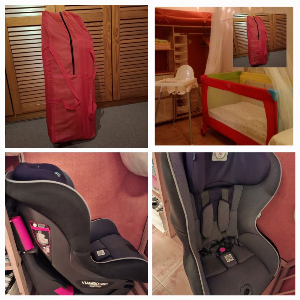 Child car seat, travel cot and ikea high chair for sale in Ses Salines
