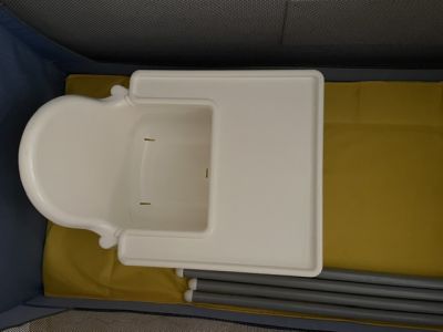 Cuna de viaje para niños, trona, asiento de WC (nuevo), barrera para escalera (2x)