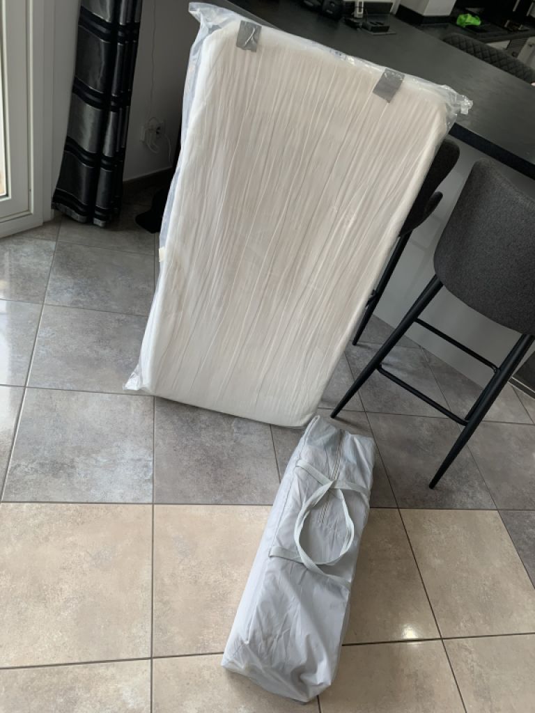 Child travel cot with mattress